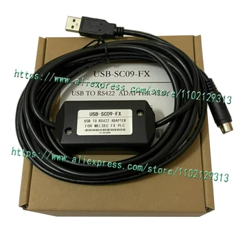 USB-SC09-FX עבור מיצובישי תכנות PLC כבל FX0N FX1N FX2N FX0S FX1S FX3U FX3G סדרה תקשורת בכבלים