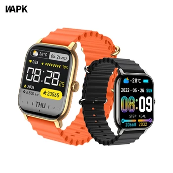 Wapik שעון חכם P7S 1.91 מלאה אינץ מסך מגע ספורט כושר לצפות IPX8 עמיד למים Bluetooth עבור IOS אנדרואיד Smartwatch