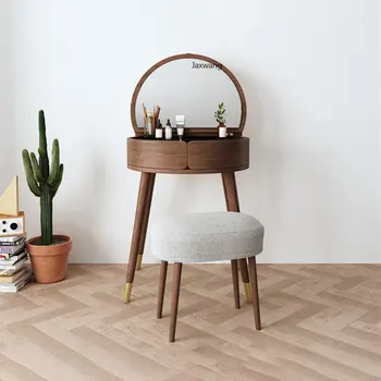 נורדי עץ השינה Funiture השידה המינימליסטית שולחן איפור קטן בדירה חדר שינה מודרני יצירתי עץ, ארון לאחסון