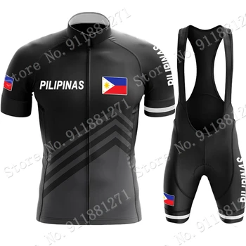 החליפה הלאומית של הפיליפינים צוות 2023 רכיבה על אופניים ג 'רזי קבע Mens בגדי קיץ אופני כביש חולצות אופניים קצרים סינר ח