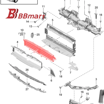 BBMart חלקי רכב 95B121257GY צריכת האוויר סורג עבור פורשה Macan אביזרי רכב 1pcs