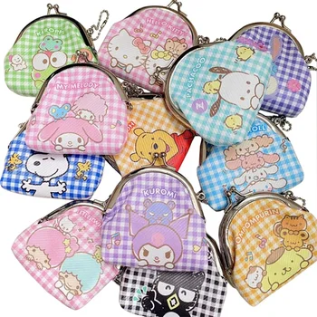המצוירת הלו קיטי Kuromi מלודי Cinnamoroll Purin חמוד Pu ארנק מטבעות הכרטיס תיק הארנק אוזניות תיק עבור בנות מתנות