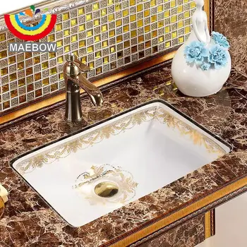 MAEBOW Regencycore אירופה סגנון קרמיקה מלבני Undercounter הכיור הכיור הכיור בחדר האמבטיה.